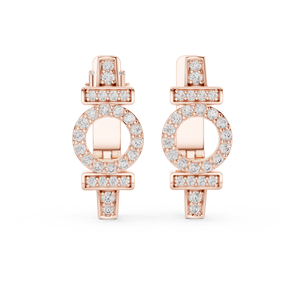 Pendientes de Aro Bali de Plata de Ley 925 Chapados en Oro Rosa de 18K con Circonita, Joyería de Diseño de Moda para Mujer - Product Image 3