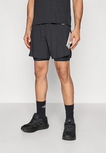 Black Canvas <b>Mid</b> Waist Solid Double <b>Layer</b> Men's Running Shorts Quick Dry Breathable Sports Training Inner Compression Shorts - Product Image 3