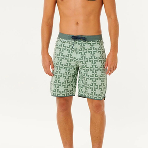 Short de bain décontracté pour homme à imprimé géométrique, séchage rapide, taille mi-haute avec cordon de serrage - Product Image 2