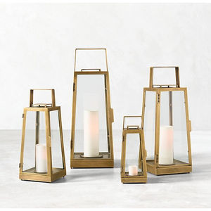 Faroles de Vela de Acero Inoxidable y Vidrio de Color Negro para Exteriores, Muy Populares, para Decoración del Hogar y Jardín, Hechos a Mano - Product Image 2