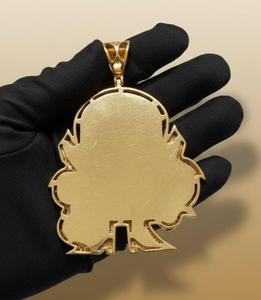 Colgante de Cubo de Hielo en Tono Dorado con Figura de Medallón y Micro Pavé de Cristal, Regalo de Joyería - Product Image 5