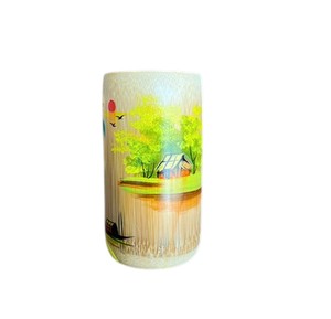 Bamboo <b>cup</b> painting special hand crafted <b>desk</b> pen <b>holder</b> eco friendly Vietnamese cultural souvenir home office decoration. - Product Image 3