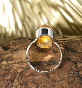 Bague en opale naturelle pour homme, bague en argent sterling 925 pour lui, bague signet, bague statement, bague en opale Welo pour homme - Product Image 2