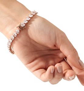 กำไลข้อมือเพชรรูปหัวใจเพาะเลี้ยงในห้องปฏิบัติการ ได้รับการรับรองจาก IGI ทองคำแท้ 9K 10K 14K 18K กำไลทองคำสำหรับงานแต่งงาน ของขวัญวันครบรอบ - Product Image 5