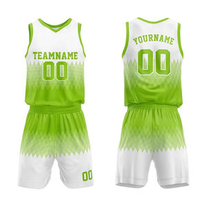 Tenues de basketball personnalisées en polyester pour hommes, maillots et shorts respirants à séchage rapide, ensembles de sublimation jacquard perforés pour équipes - Product Image 3