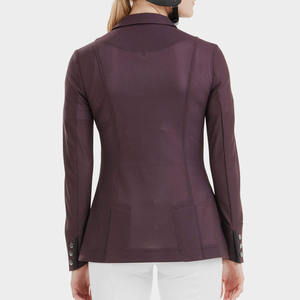 Chaqueta de equitación para mujer, de poliéster y algodón, con malla, manga larga, color morado, para salto ecuestre, ligera, transpirable, para uso en establos. - Product Image 1