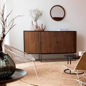 Aparador redondo Vandana Radiant Hexa en madera de mango y metal - Product Image 2