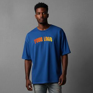 OEM Custom Logo Oversized 100% Cotton Eco-Friendly Breathable T-shirt <b>for</b> Men Loose Fit Custom Printed <b>Hip</b> Hop men's Tees - Product Image 4