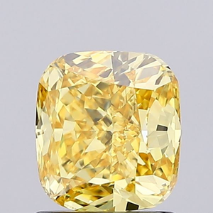 Diamante amarillo vibrante cultivado en laboratorio, corte cojín, gema suelta, brillo radiante, pieza de joyería fina de lujo elegante, certificado. - Product Image 6
