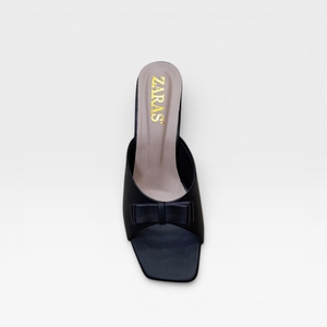Black Womens Heel Sandals Stylish Slip On Party Wear Heels Fashion Buckle Design Ladies Footwear Comfort - Product Image 1