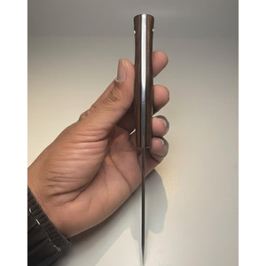 Couteau de chasse artisanal en acier 440C, manche en bois de fer africain, lame pleine longueur, étui en cuir - Product Image 5