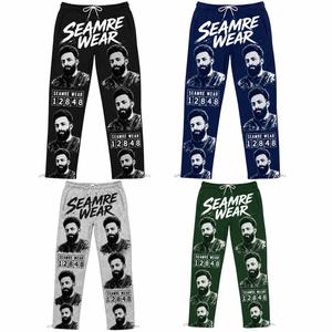 Men's Red Printed Streetwear Cotton Fleece Quick Dry Heavyweight <b>Drawstring</b> Jogger Sweatpants Asali <b>Trousers</b> - Product Image 6