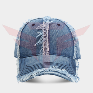 Casquette de baseball Tactus Industries en toile unie vieillie, imprimée sérigraphiée, 6 panneaux, design déchiré, style vintage, boucle en cuivre doré - Product Image 1