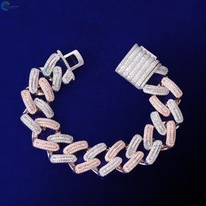 Pulsera de Diamantes Cultivados en Laboratorio de 22MM con Corte Baguette, Estilo Cubano, Hip Hop, Personalizable - Product Image 1