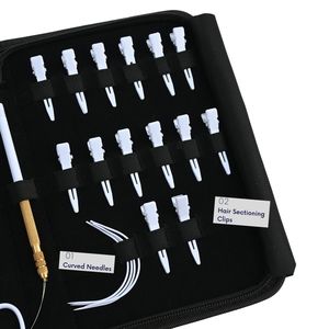 Hair Extension Tools Kit Microbeads Crimping Plier Keratin Bond <b>Cutter</b> Loop Wire Scissor Styling Sectioning Clips Needle Set - Product Image 4