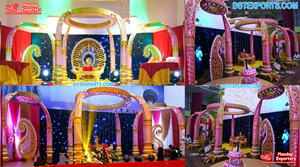มณฑปทองคำอันงดงามสำหรับงานแต่งงานในแคนาดา มณฑปทรงกลมแกะสลักสีทองสวยงาม  เสาสำหรับมณฑปงานแต่งงานทรงกลม - Product Image 4