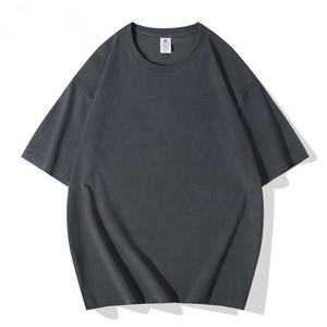 Usine de haute qualité en gros 230gsm coton essentiel blanc col rond à manches courtes T-shirt pour hommes femmes impression de logo personnalisé - Product Image 3