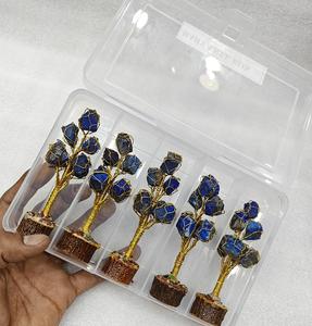 Produit à succès : Croix de fée artisanale Wabi-Sabi en pierre précieuse naturelle Lapis Lazuli Soha, motif arbre de vie, Reiki, pour la prospérité et l'amour - Product Image 1