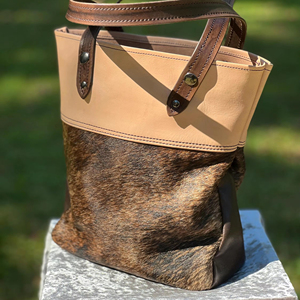 Bolso Tote de Cuero Marrón Genuino para Mujer, con Cierre de Cremallera, Regalo de San Valentín, Bolso de Compras LTB-0426 - Product Image 1