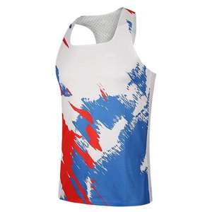 เสื้อกล้ามวิ่งมาราธอน OEM Fitness แบบสั่งทำพิเศษสำหรับผู้ชาย เสื้อวิ่งสำหรับนักวิ่ง พิมพ์ลายด้วยความร้อน แห้งเร็ว ผลิตจากผ้าฝ้าย - Product Image 1