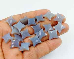 ลูกปัดพลอยมูนสโตนสีเทา รูปดาวนินจา สำหรับทำเครื่องประดับ - Product Image 2