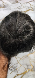 Sistema de Cabello Humano Remy Indio Personalizado con Ondas Profundas, Base de Encaje y PU con Nudos Invisibles, para Cobertura de Calvicie - Product Image 3