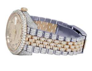 Montre BOJ R.O.L.E.X.09 à chiffres arabes, Moissanite VVS, bicolore or rose, automatique, analogique, en acier, quartz, style Hip Hop, pour homme, prix bas - Product Image 4