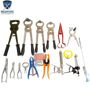 Juego de herramientas veterinarias reutilizables de alta resistencia para ganado: tijeras para putrefacción de pezuñas, trocares, sujetador de toros, anillo nasal, instrumentos para pistola de inseminación artificial - Product Image 3