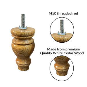 งานแกะสลักไม้สมาร์ทอาร์ต ทำด้วยมือ ขาโซฟาไม้ 6 ชิ้น ขาตู้ไม้สน ขาโต๊ะชอว์กีขนาดเล็ก สีน้ำตาลอ่อนธรรมชาติ - Product Image 5