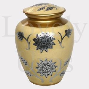 Urna de cremación con diseño floral, tamaño mediano para adultos, recipiente decorativo para cenizas conmemorativas. - Product Image 4