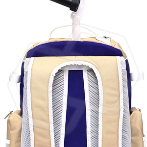 Custom Print Letter Print Best <b>Backpack</b> Beige Blue Zipper Closure Soft Handle Unisex Casual Style Waterproof Durable <b>Nylon</b> - Product Image 4