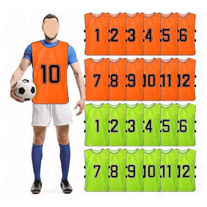 Scrimmage Training Vest Reversible Numbered Team Sports Pinnies <b>Soccer</b> Practice Jerseys Lightweight Breathable Mesh Bibs - Product Image 1