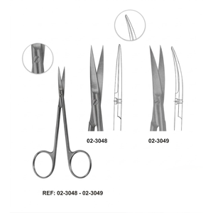Tijeras Iris de 115 mm, Instrumentos Microquirúrgicos de Acero Inoxidable, Rectas y Curvas, Herramientas Oftálmicas y Dentales de Grado Quirúrgico - Product Image 1