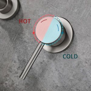 Rubinetto da Parete per Bagno e Doccia in Nichel Spazzolato con Maniglia Singola, Valvola in Ottone a 2 Fori per Lavabo o Vasca - Product Image 6