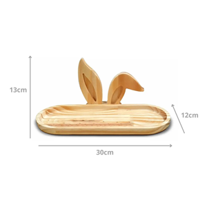 Adorable bandeja de madera con forma de conejo, bandeja decorativa de Pascua con orejas de conejo para fiestas de Pascua, producto de temporada de Vietnam - Product Image 2