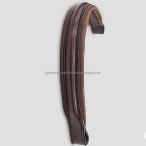 Bande de front de cheval en cuir marron surélevée et rembourrée personnalisée avec couture de bord solide et durable bande de front de bride faite à la main pour cheval - Product Image 6