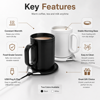 Mug en céramique chauffant intelligent avec logo personnalisé, base chauffante USB, affichage de la température, grande capacité, cadeau promotionnel, tasse à café