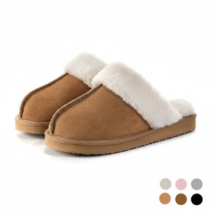 Pantuflas Cómodas de Piel Sintética, Punta Redonda, Cálidas y Afelpadas, con Espuma Viscoelástica, Antideslizantes, para Interiores y Exteriores, para Mujer - Product Image 1