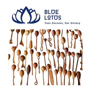 Cuillères à thé en bois durables de 5,8 pouces, petites cuillères pour miel, confiture, condiments, lavage à la main uniquement, ustensiles de cuisine - Disponible en gros - Product Image 1