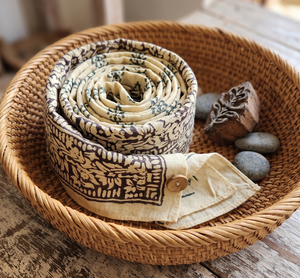 Pañuelo de Algodón Estampado a Mano, Ecológico, Estilo Boho, para el Cabello, Accesorio de Verano para Viajes y Playa, Pañuelo Geométrico - Product Image 6