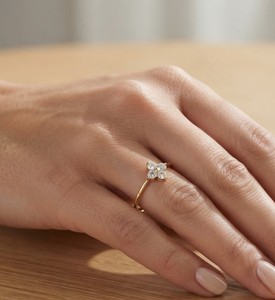 Bague en or massif 10K 14K 18K de haute qualité avec diamants sertis à griffes, style vintage, pour femme, bijoux fins, haute couture, luxe - Product Image 5