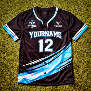เสื้อเบสบอลทีมแบบกำหนดเอง แขนสั้น คอวี ทรงสปอร์ต แห้งเร็ว ระบายอากาศได้ดี โพลีเอสเตอร์ 100% สกรีนชื่อและหมายเลขผู้เล่น - Product Image 1