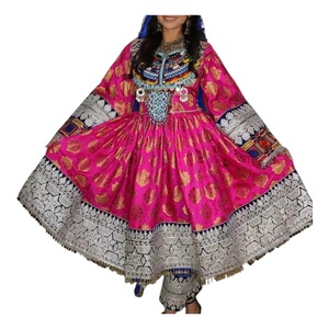 New Arrival Solid Color Lace <b>Ruffles</b> Embroidery A-Line Afghani Kuchi Wedding <b>Dresses</b> for Women Wholesale - Product Image 1