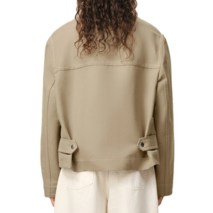 Giacca da <span class=keywords><strong>uomo</strong></span> personalizzata in tela di cotone con zip, stile bomber minimalista, abbigliamento da lavoro, casual, streetwear, opzione OEM private label - Product Image 2