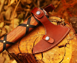 Hache de Bushcraft en Acier Carbone Personnalisée, Faite à la Main, Manche en Bois de Frêne, Hachette de Camping Extérieur, Outil de Survie pour Couper, OEM ODM - Product Image 6