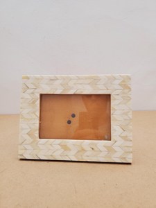 Cadre photo artisanal vintage rustique en os de chameau incrusté, écologique, cadeau d'anniversaire - Product Image 2