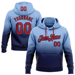 Sweat-shirt à capuche sportif tendance bleu clair dégradé rouge-marine, personnalisé et cousu sur mesure, vente en gros OMMIZ INDUSTRY - Product Image 1