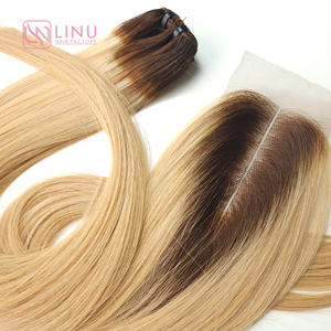 Extensiones de cabello humano vietnamita, color degradado, color de hueso liso natural, precio de fábrica, color claro - Product Image 1