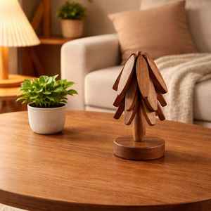 Posavasos de madera, accesorios de mesa, decoración del hogar, posavasos clásicos de madera para té y café de Universal Overseas - Product Image 4