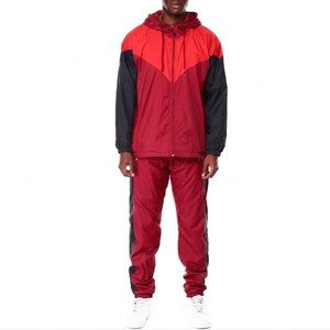 Direct Factory Mens Two Tone Hooded Windbreaker <b>Tracksuit</b> Athletic Training Suit Lightweight Sports Jogger Set Custom Design - Product Image 1